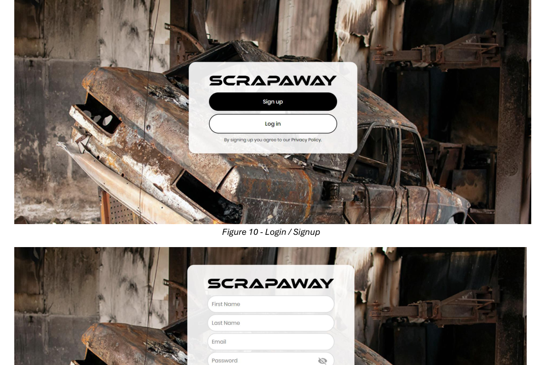 Authentication screens