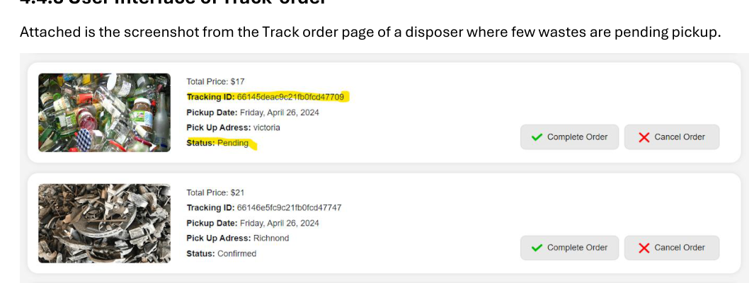 Track order