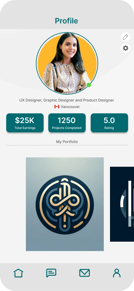 Profile screen
